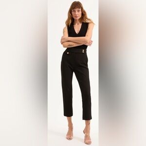 Veronica Beard Trousers with Gold Buttons Black Size 0
